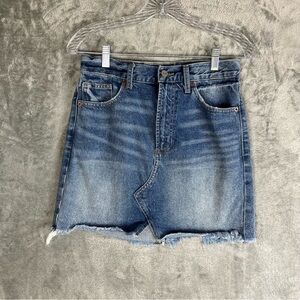 Lucky Brand Old Favorite‎ Denim Mini Skirt 2 26 Jean Frayed Short Length Frayed